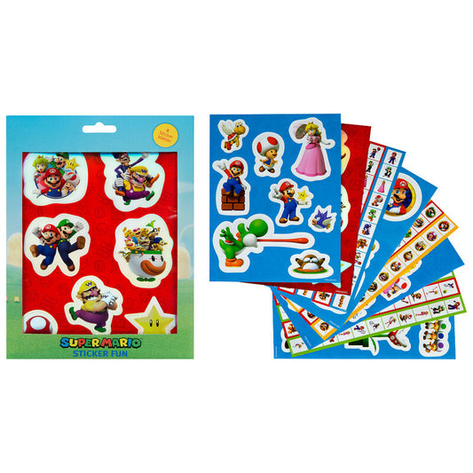 Pack 12 hojas pegatinas Super Mario Bros_0