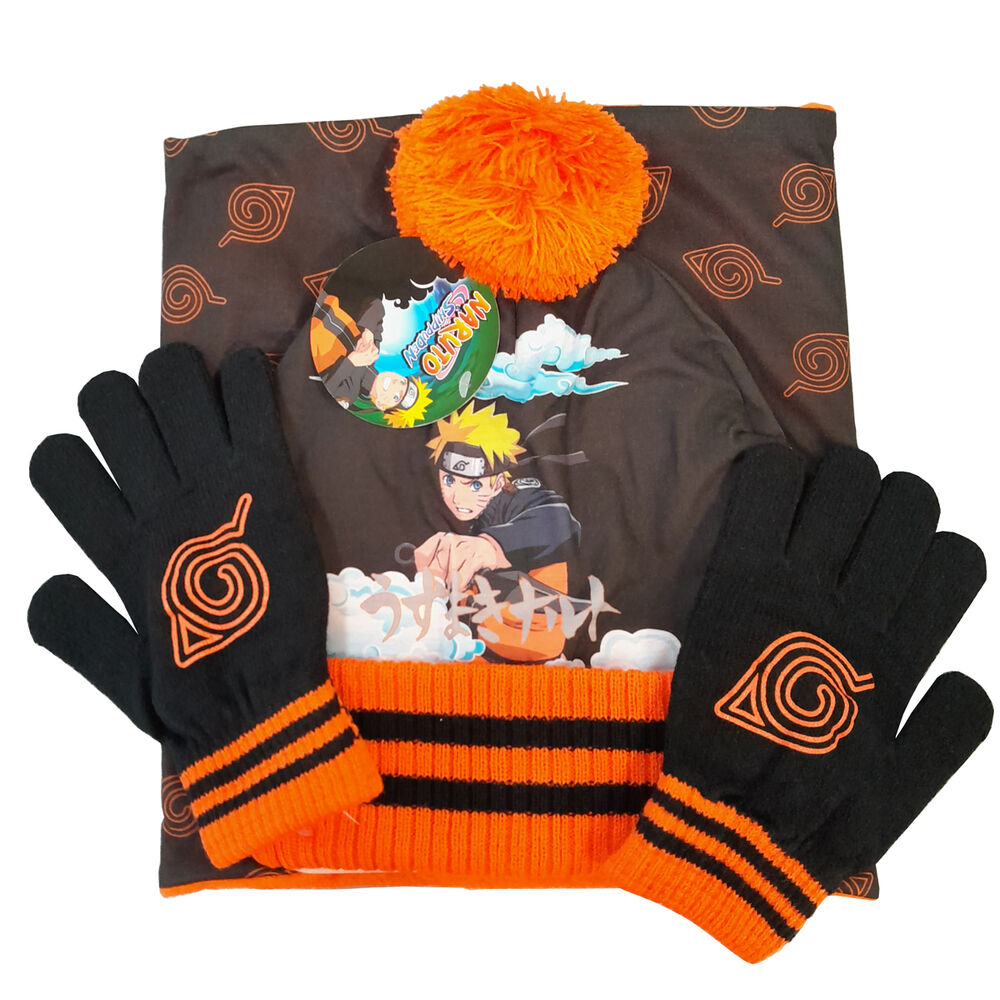 Set gorro braga cuello y guantes Naruto_0