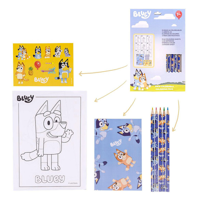 Set papeleria coloreable Bluey_0