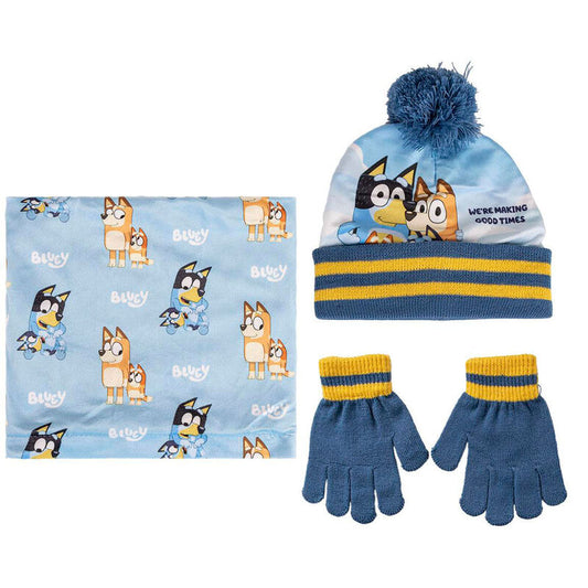 Conjunto Infantil gorro guantes braga cuello Bluey_0