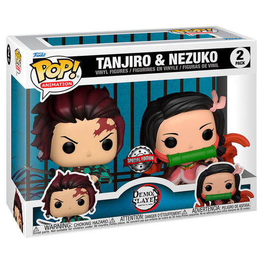 Blister 2 figuras POP Demon Slayer Kimetsu no Yaiba Tanjiro & Nezuko Exclusive_0