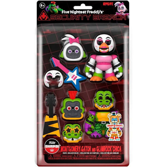 Blister 2 figuras Snaps! Five Night at Freddys Montgomery Gator and Glamrock Chica_0
