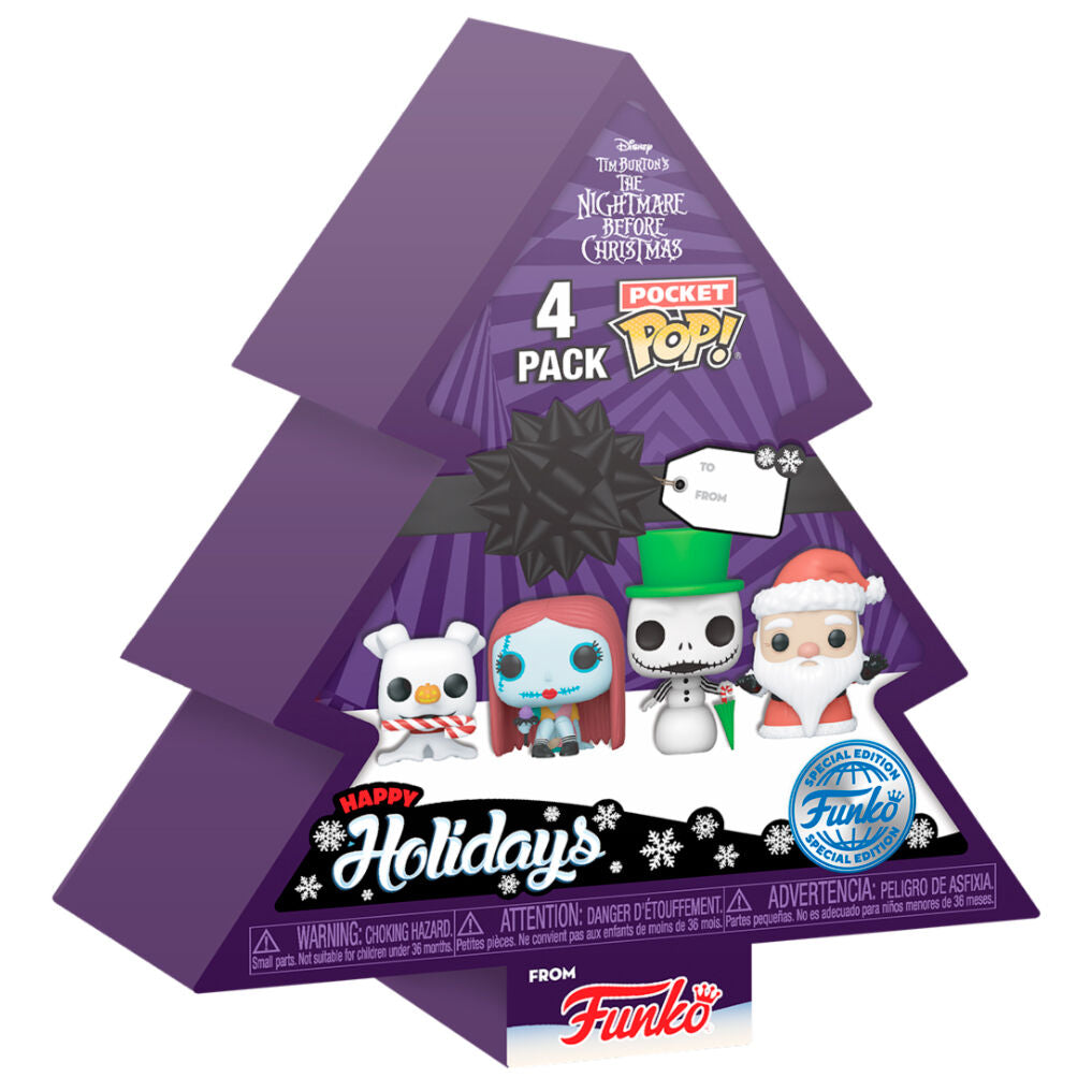 Arbol con 4 figuras Pocket POP Disney Pesadilla Antes de Navidad Holiday Exclusive_0