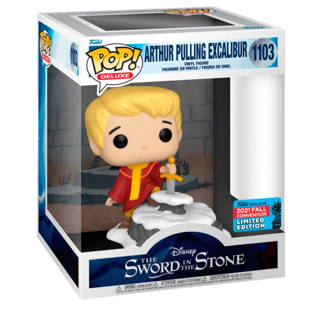 Figura POP Deluxe Disney La espada en la piedra Arthur Pulling Excalibur Exclusive_0