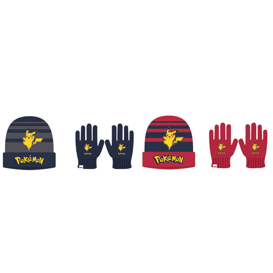 Set gorro y guantes Pikachu Pokemon infantil surtido_0