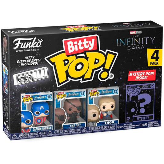 Blister 4 figuras Bitty POP Marvel The Infinity Saga Capitan America_0