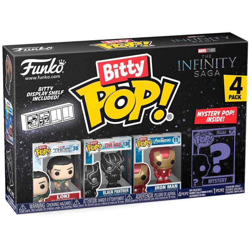 Blister 4 figuras Bitty POP Marvel The Infinity Saga Loki_0