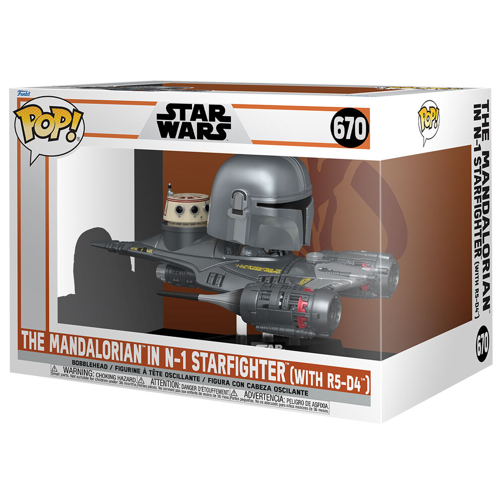 Figura POP Rider Deluxe Star Wars Mandalorian 9 the Mandalorian in N-1 Starfighter_0