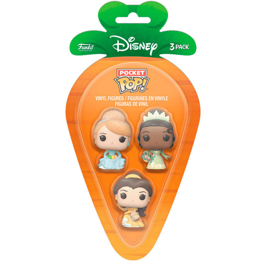 Blister 3 figuras Carrot Pocket POP Disney Princesas Cenicienta Tiana Bella_0