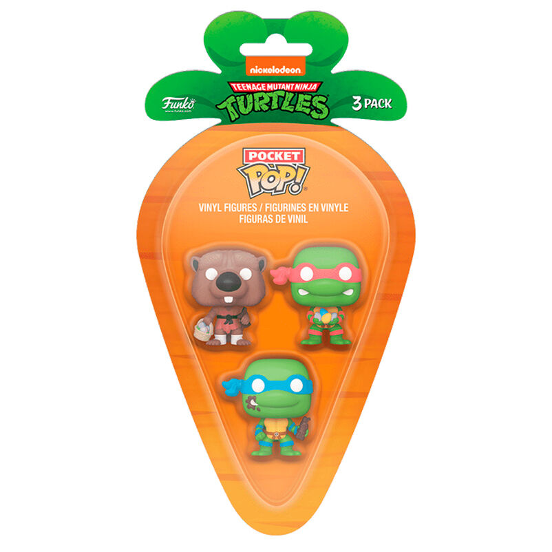 Blister 3 figuras Carrot Pocket POP Tortugas Ninja Splinter Leonardo Raphael_0