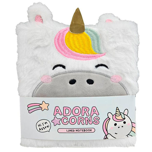 Cuaderno peluche A5 Unicornio Adoracorns_0