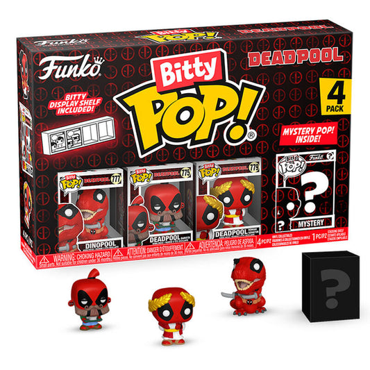 Blister 4 figuras Bitty POP Marvel Deadpool Dinopool_0