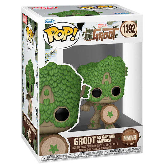 Figura POP Marvel We Are Groot - Groot as Capitan America_0