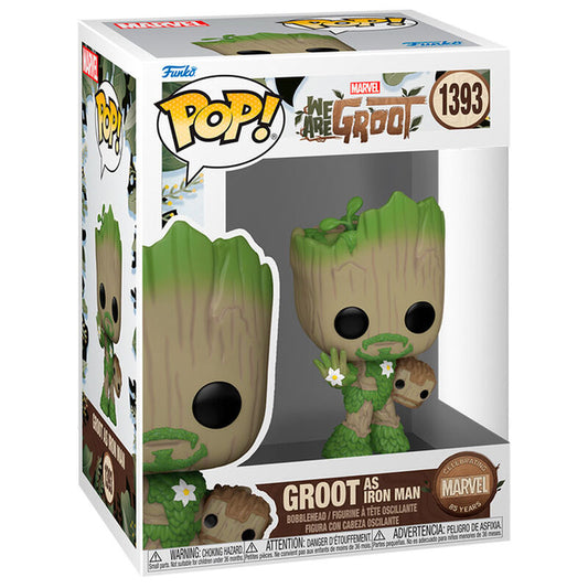 Figura POP Marvel We Are Groot - Groot as Iron Man_0