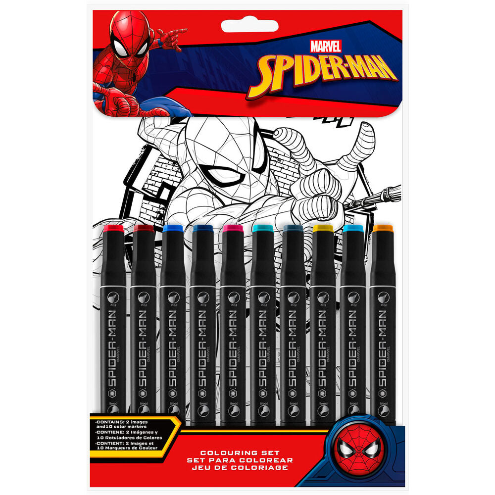 Set papeleria pinta con numeros Spiderman Marvel_0