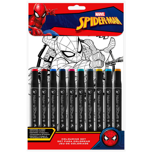 Set papeleria pinta con numeros Spiderman Marvel_0