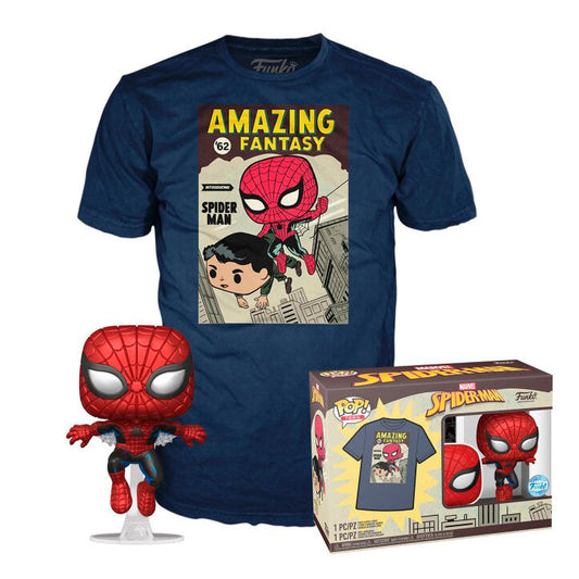 Set figura POP &#38; Tee Marvel Spiderman Comic Cover_0