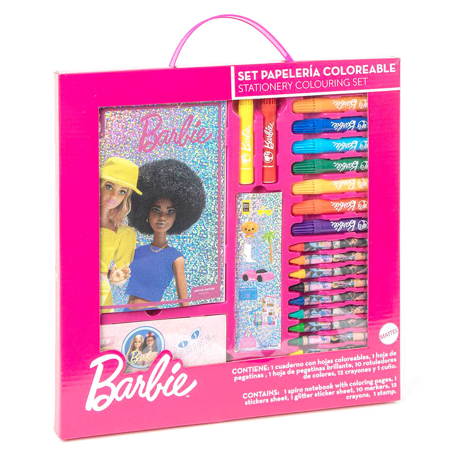 Set papeleria coloreable Barbie_0