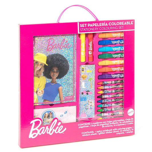 Set papeleria coloreable Barbie_0
