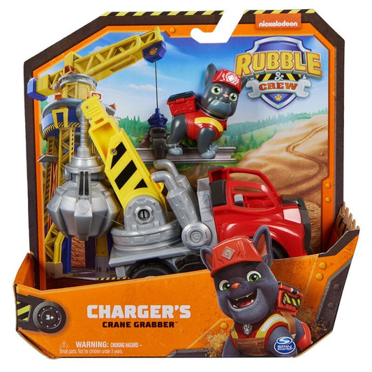 Rubble & Crew - Kran-Baufahrzeug mit Charger-Figur, Spielfahrzeug_0
