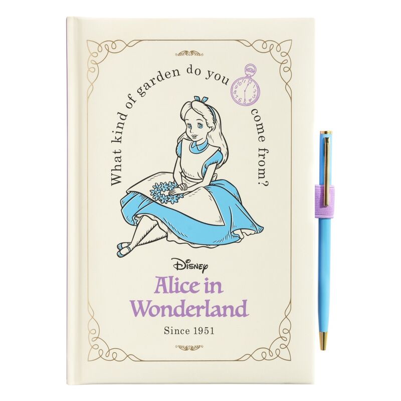 Cuaderno A5 premium + boligrafo Alicia en el Pais de las Maravillas Disney_0