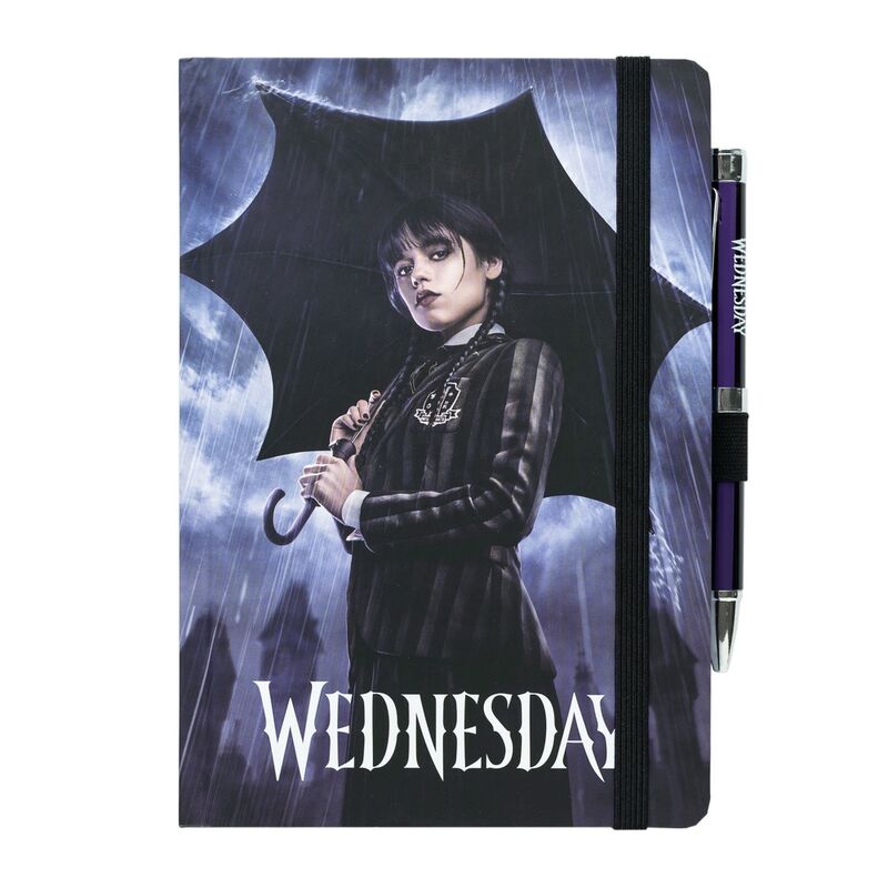 Cuaderno A5 premium + boligrafo proyector Miercoles Addams_0