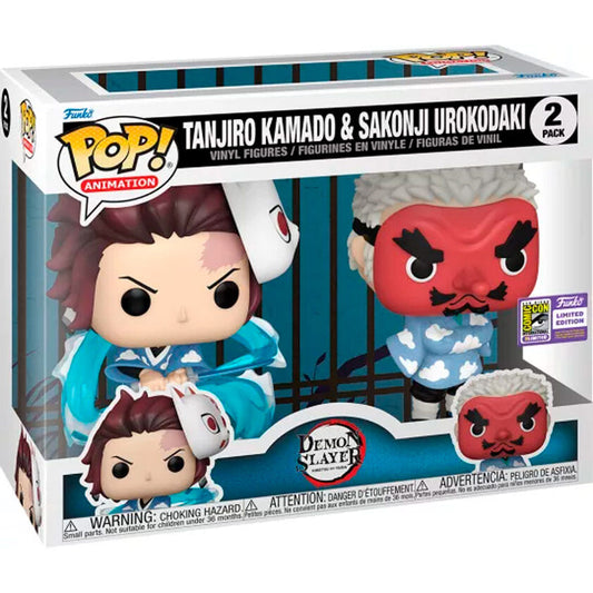 Blister 2 figuras POP Demon Slayer Kimetsu no Yaiba Tanjiro Kamado & Sakonji Urokodaki_0