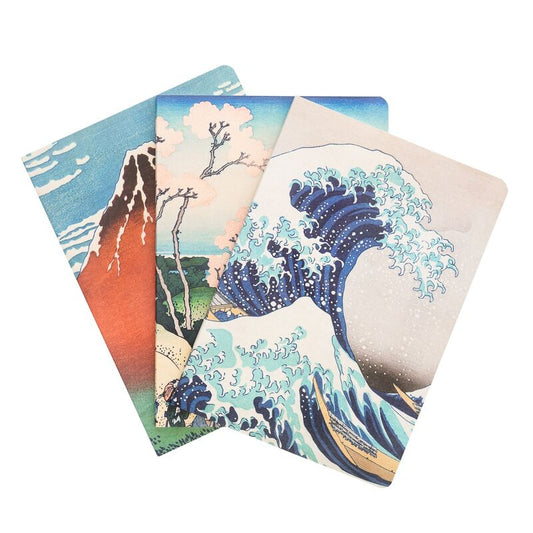 Set 3 cuadernos A5 La Gran Ola de Kanagawa Hokusai_0