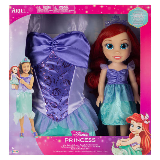 MuÃ±eca Ariel + Disfraz La Sirenita Disney 38cm_0