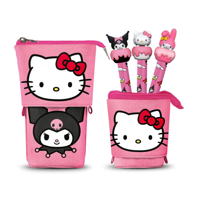 Portatodo + 3 boligrafos borrables Hello Kitty_0