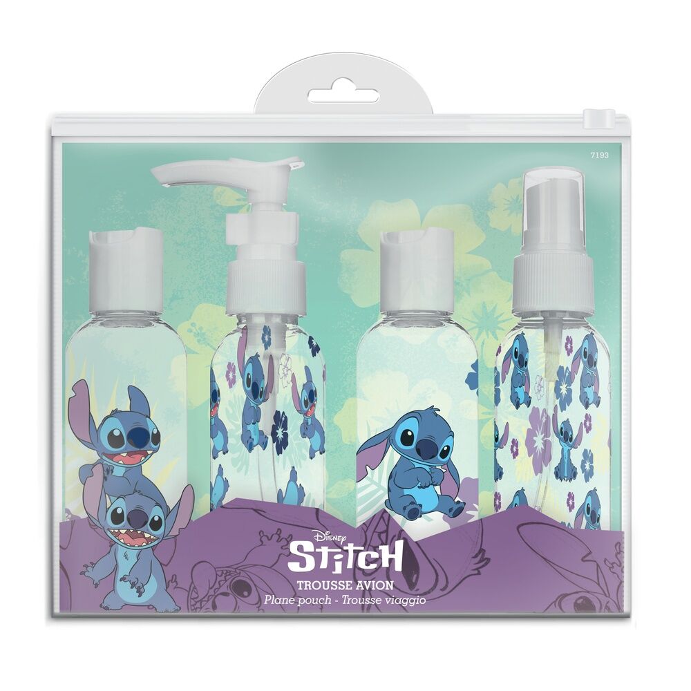 Neceser Viaje 4 frascos rellenables Stitch Disney_0