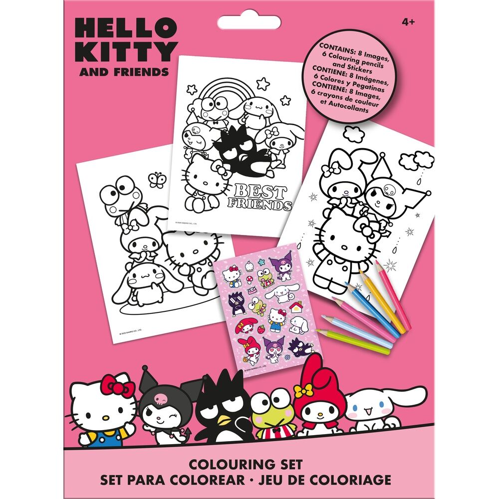 Set colorear pegatinas Hello Kitty and Friends_0