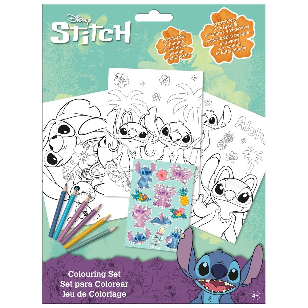 Set colorear pegatinas Stitch Disney_0