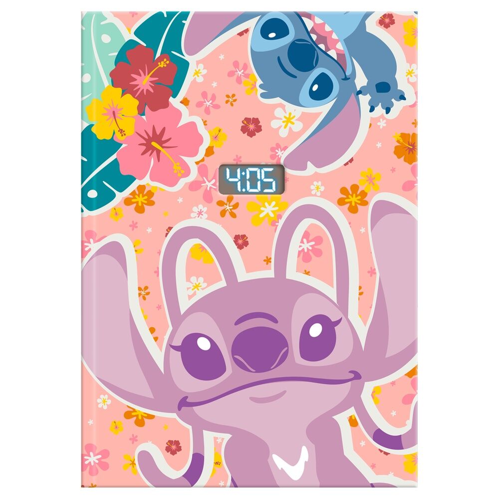 Cuaderno con reloj led Stitch Disney_0