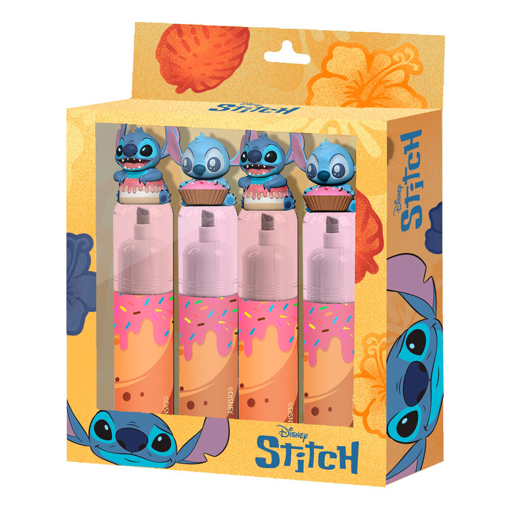 Blister 4 subrayadores Stitch Disney_0