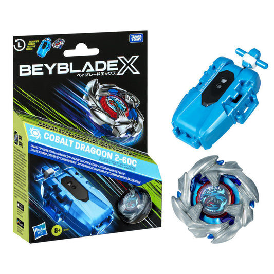 Set Premium lanzador con cuerda y top Cobalt Dragoon 2-60C Beyblade X_0