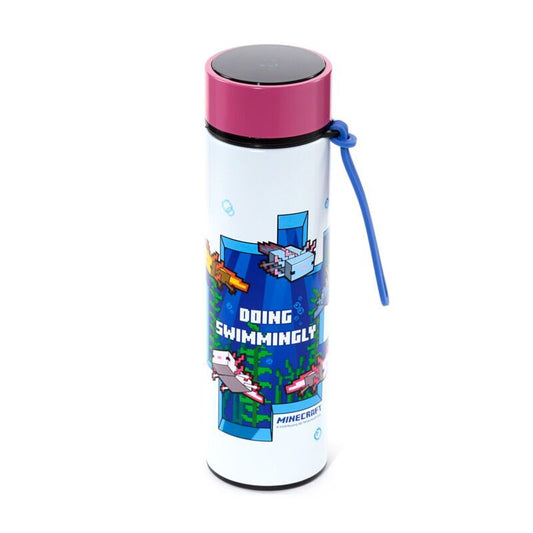 Botella acero inoxidable termo Ajolote Minecraft termometro 450ml_0