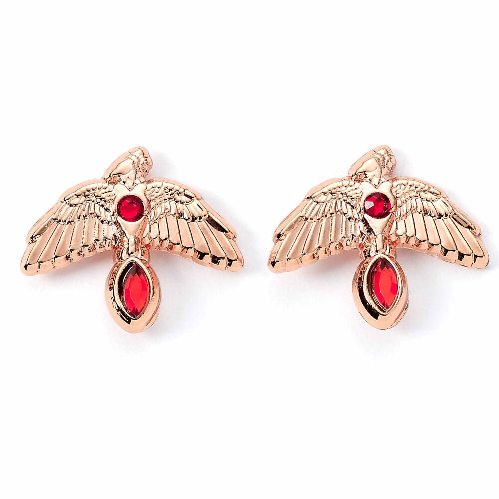 Pendientes Fawkes Rose Gold Harry Potter_0