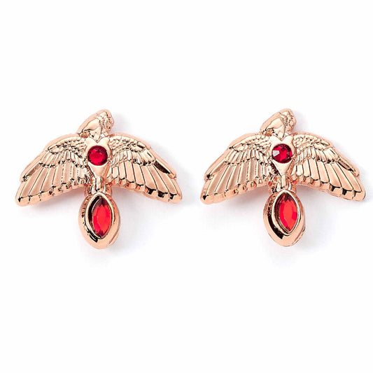 Pendientes Fawkes Rose Gold Harry Potter_0