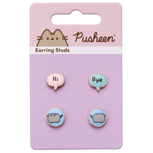 Set 3 pares pendientes Hi Bye Pusheen_0