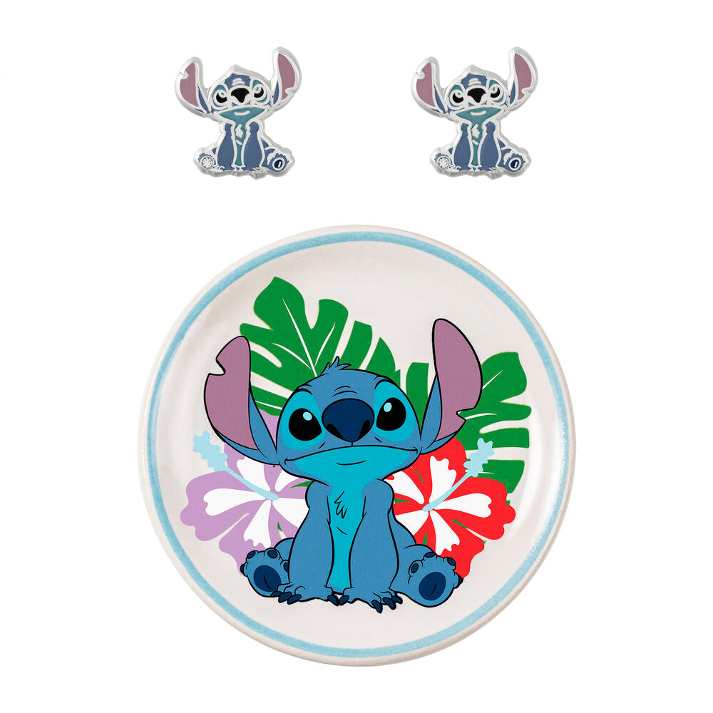 Pendientes + plato bisuteria Stitch Disney_0