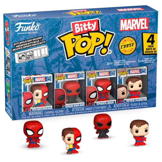 Blister 4 figuras Bitty POP Marvel Spider-Man Parker Split_0