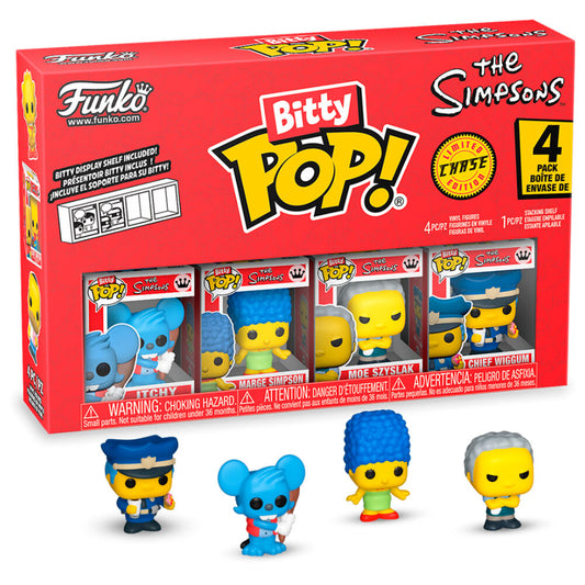 Blister 4 figuras Bitty POP Los Simpsons Itchy_0