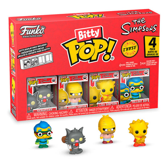 Blister 4 figuras Bitty POP Los Simpsons Scratchy_0