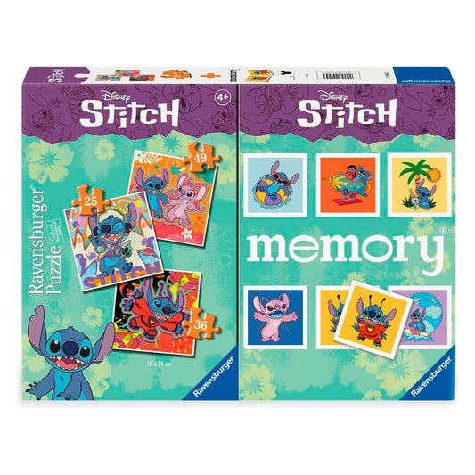 Multipack memory + 3 puzzles Stitch Disney_0