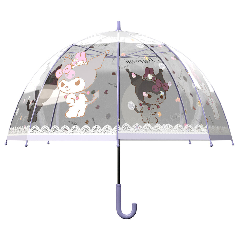 Paraguas burbuja manual Kuromi Hello Kitty 48cm_0