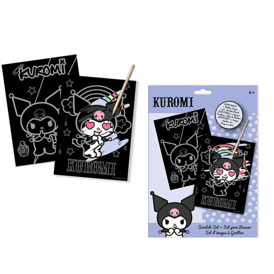 Set papeleria Scratch Art Kuromi Hello Kitty_0