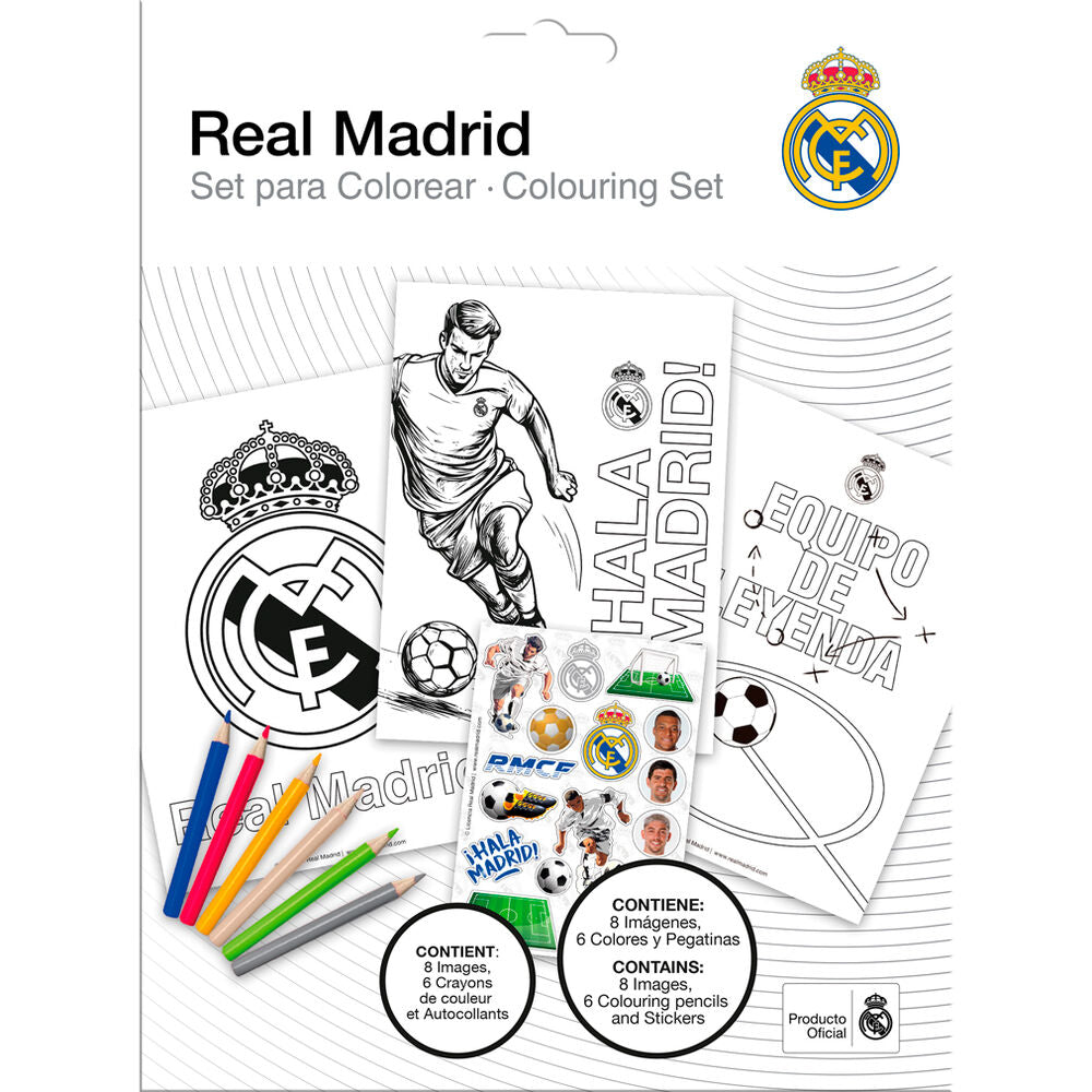 Set de Colorear con pegatinas Real Madrid_0