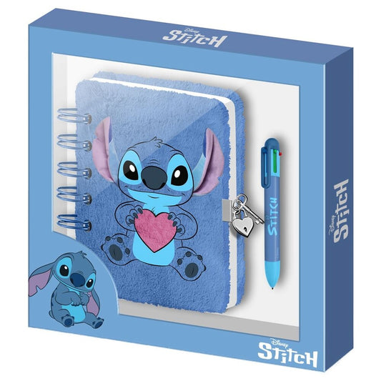 Diario peluche + Boligrafo Stitch Disney_0