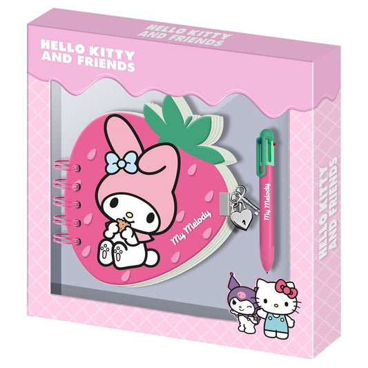 Diario + Boligrafo Fresa My Melody Hello Kitty and Friends_0